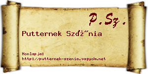 Putternek Szénia névjegykártya